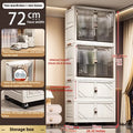 Axyaa 72cm Foldable Storage Cabinet with Rolling Wheels - Bedroom/Living Room/Bathroom Organi