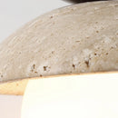 Axyaa Wabi Sabi Yellow Travertine Glass Pendant Light with Wood Handle