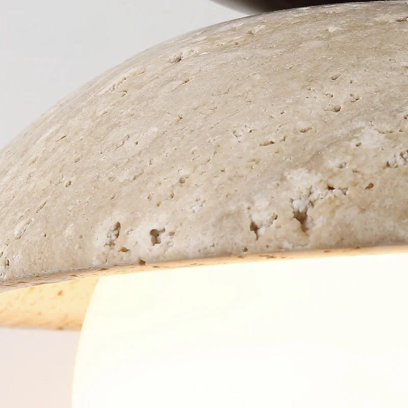Axyaa White Glass Ball LED Pendant Lights with Wooden Base