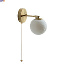 Axyaa Modern Nordic LED Wall Light White Ball Lampshade Bedside Applique Murale