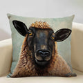 Axyaa Cattle and Sheep Cushion Cover for Home Decor - 45x45cm Linen Pillow