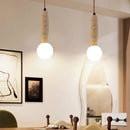 Axyaa Retro Stone LED Chandelier with Glass Lampshade for Bedroom Decor