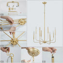 Axya Gold and Black Candle Chandelier - Modern Retro Ceiling Lighting