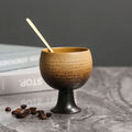 Axyaa Ceramic Coffee Cup Set with Spoon, Coarse Pottery Goblet for Home Decor