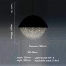 Axyaa Luxury Crystal Chandelier Black White LED Round Light for Living Dining Room