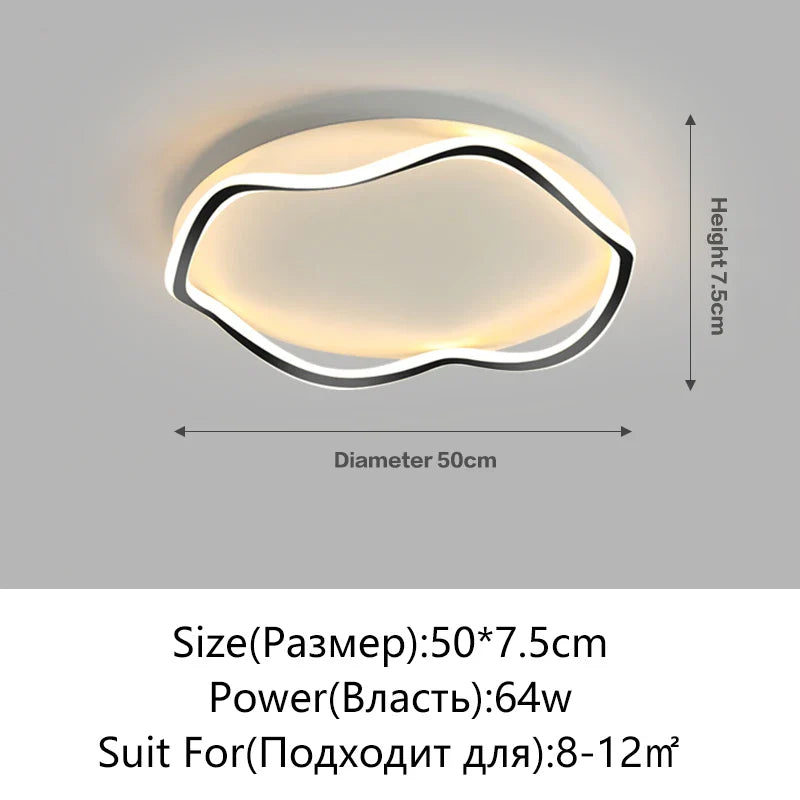 Axyaa Round LED Ceiling Light with Remote Control, Dimmable Chandelier for Living Room