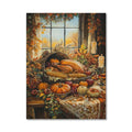 Axyaa Autumn Country Wall Art: Retro Pumpkin & Rooster Canvas Prints for Modern Living Room