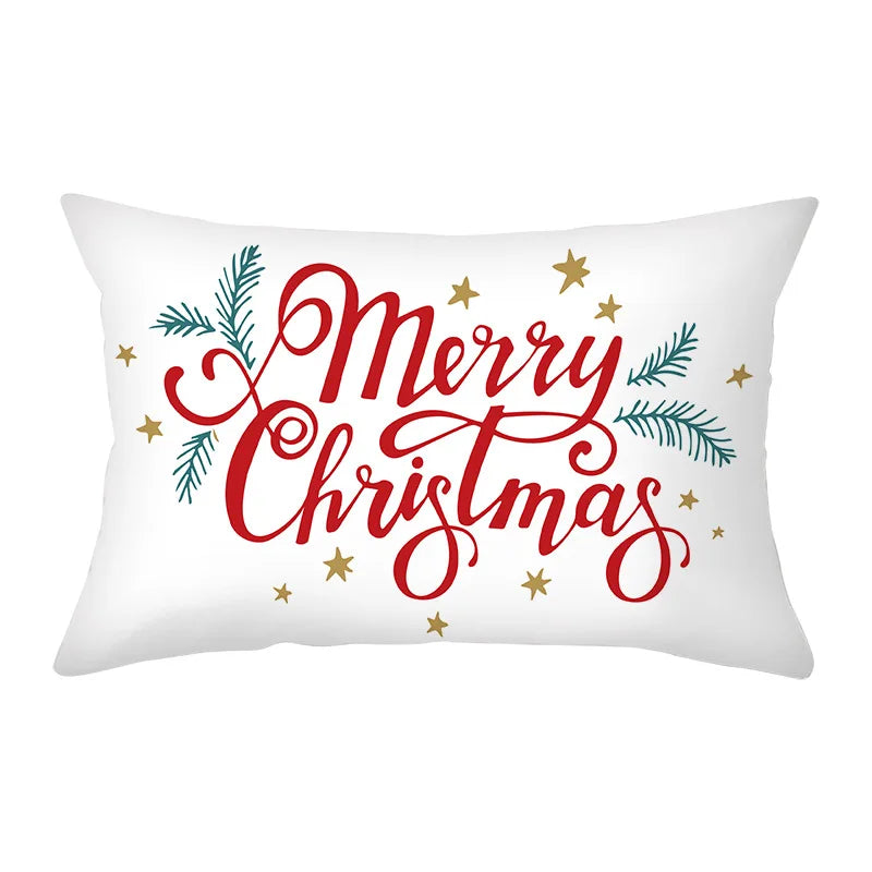 Axyaa Snowman Alphabet Print Pillowcase - Festive Rectangular Cushion Cover