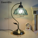 Axyaa Mediterranean Tiffany Stained Glass Table Lamp Vintage LED Desk Light