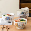 Axya Cartoon Ceramic Rice Bowl - Japanese Style Family Dinner Noodle Bowl