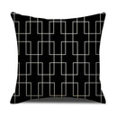 Axyaa Geometric Line Print Linen Cushion Cover - Home & Car Decor Pillowcase