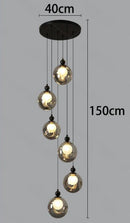 Axyaa Crystal Chandelier Stair Pendant Lamp Living Room Lights