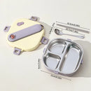 Axyaa Stainless Steel Square Lunch Box with Compartments and Cutlery