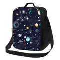 Axyaa Space Planet Insulated Lunch Box Galaxy Cooler Tote Large Lunch Bag with Shoulder Strap