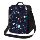Axyaa Space Planet Insulated Lunch Box Galaxy Cooler Tote Large Lunch Bag with Shoulder Strap