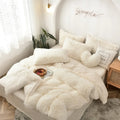 Axyaa Plush Crystal Duvet Set - 4-Piece Mink Bedding Ensemble