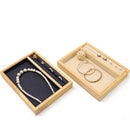 Axyaa Solid Wood Jewelry Tray | Velvet Storage Box for Rings & Necklaces