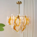 Axyaa Vintage Amber Glass Chandelier - Mid-Century American Style Lighting
