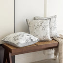 Axyaa Grey Floral Jacquard Chenille Pillow Cover - 45x45cm