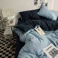 Axyaa Double Washed Cotton Bedding 4pc Set - High Quality Solid Color Premium Bed Linen