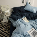 Axyaa Double Washed Cotton Bedding 4pc Set - High Quality Solid Color Premium Bed Linen