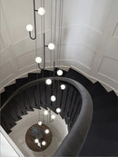 Axyaa LED Ceiling Chandelier: Modern Revolving Staircase Design