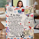 Axyaa Vintage Spanish Love Letter Flannel Blanket - Ultra-Soft All-Season Cozy Bed Throw