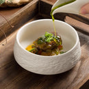 Axyaa Stone Patterned Ceramic Dessert Soup Noodle Bowl Set - Restaurant Tableware