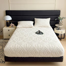 Axyaa Plush Jacquard Velvet Fitted Bed Sheet for Double King Queen Bed