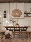 Axyaa Handmade Rattan Lantern Pendant Lights for Wabi-sabi Restaurant and Zen Dining