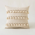 Axyaa Boho Tufted Lumbar Pillow Cover with Tassels - Modern Farmhouse Style