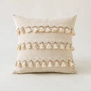 Axyaa Boho Tufted Lumbar Pillow Cover with Tassels - Modern Farmhouse Style