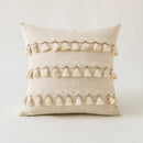 Axyaa Tufted Tassels Cushion Cover Cotton Linen Boho Throw Pillow for Home Decor