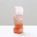 Axyaa Sunset Red Geometric Glass Vase Stack Stones Terrarium