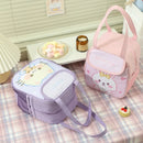 Axyaa Purple Cat Lunch Bag: Insulated Thermal Tote for School and Work
