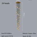 Axyaa Luxury All Copper Chandelier LED Glass Pendant Light