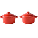 Axyaa 4" Mini Ceramic Double Ear Bowl for Oven Use - Egg Soup & Custard Bowl