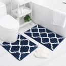 Axyaa Soft Shaggy Bathroom Mat Set - 2 Pcs Non-Slip Plush Toilet Rug