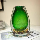 Axyaa Crystal Flower Vase: Bubble Glass Desktop Decoration for Dried or Hydroponic Flowers