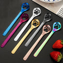 Axyaa Stainless Steel Cat Dog Paw Coffee Teaspoon Tableware Dessert Spoon