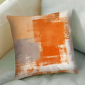 Axyaa Abstract Orange & White Pattern Pillow Cover for Sofa, Bedroom, Car