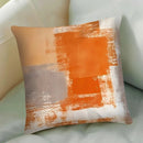 Axyaa Abstract Orange & White Pattern Pillow Cover for Sofa, Bedroom, Car