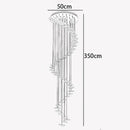 Axyaa Modern Crystal Chandelier Ring LED Light - Chrome Luxury Staircase Lobby Lamp