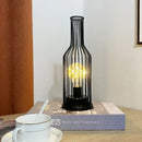 Axyaa Iron Glass Red Bottle LED Night Lamp for Bedroom Decor