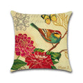 Cute Bird Pattern Pillowcase - Axyaa Decorative Linen Throw Pillow Case