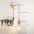 Axyaa Green Glass LED Wall Light - Nordic Modern Bedroom Living Room Lamp
