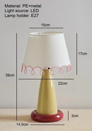 Memphis Ceramic Table Lamp with Nordic Fabric Shade for Bedroom, Living Room - Axyaa