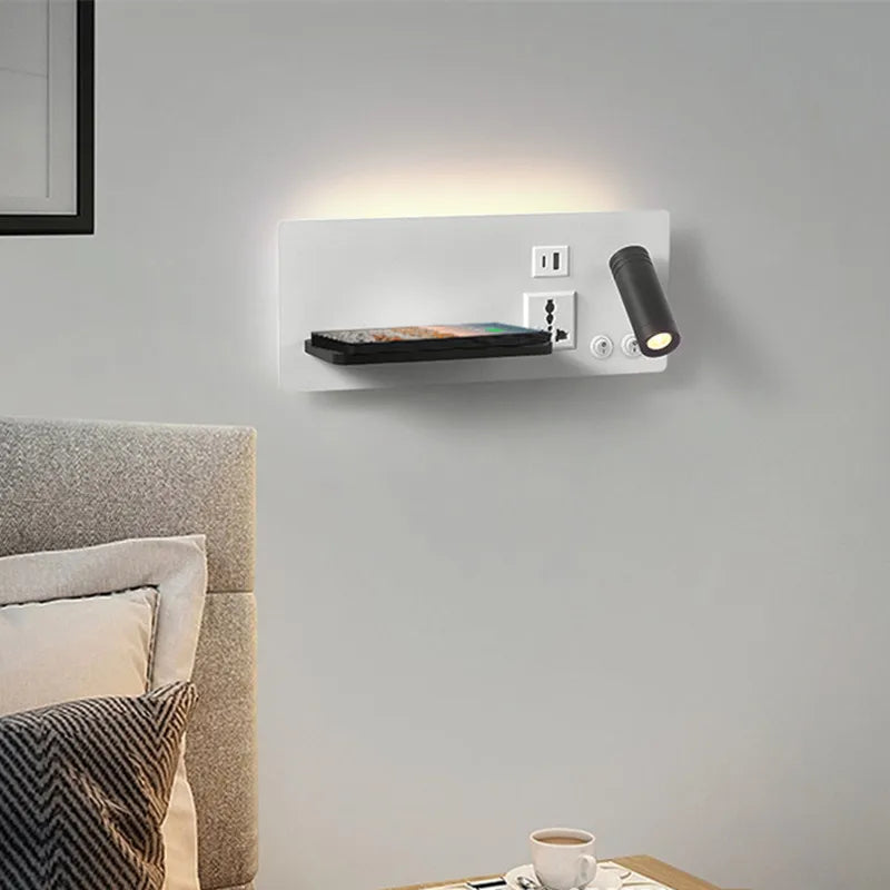 Axya Wireless Charging Wall Lamp for Bedroom & Living Room