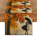 Autumn Maple Leaf Table Runner by Axyaa: Retro Home Dining Decor