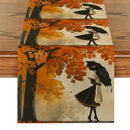 Autumn Maple Leaf Table Runner by Axyaa: Retro Home Dining Decor